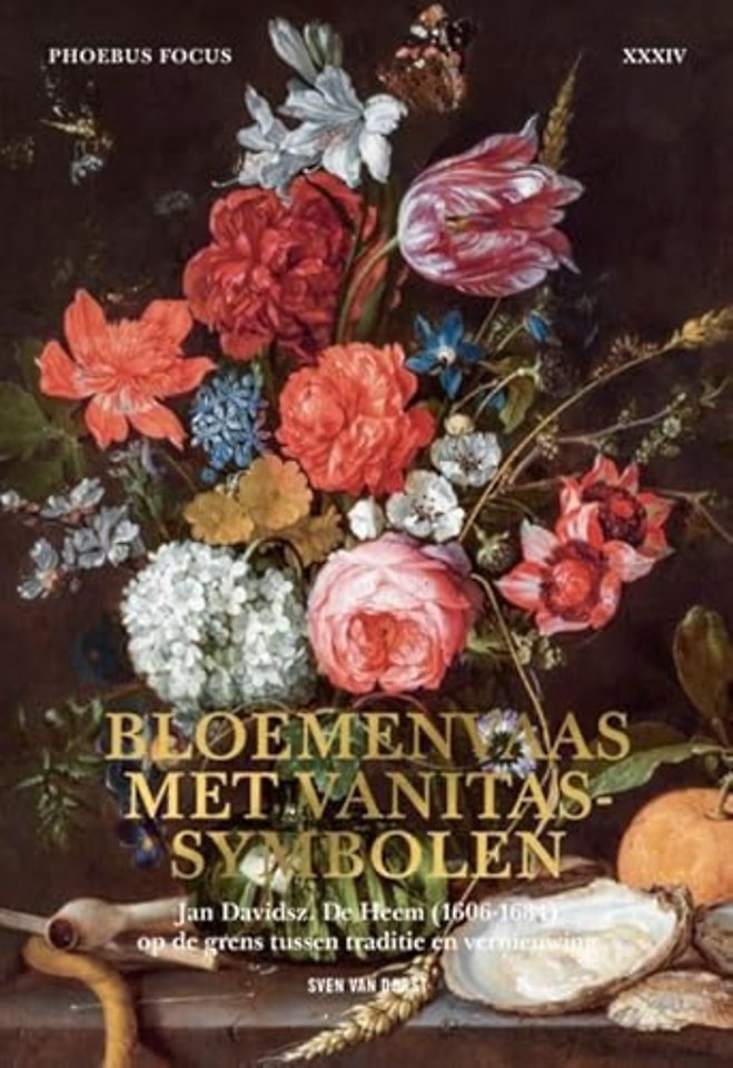 Bloemenvaas met vanitassymbolen