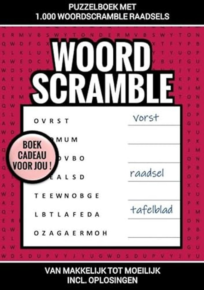 Boek Cadeau voor Jou! - Puzzelboek met 1.000 Woord Scramble Raadsels