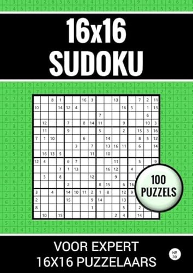 16x16 Sudoku - 100 Puzzels voor Expert 16x16 Puzzelaars - Nr. 39