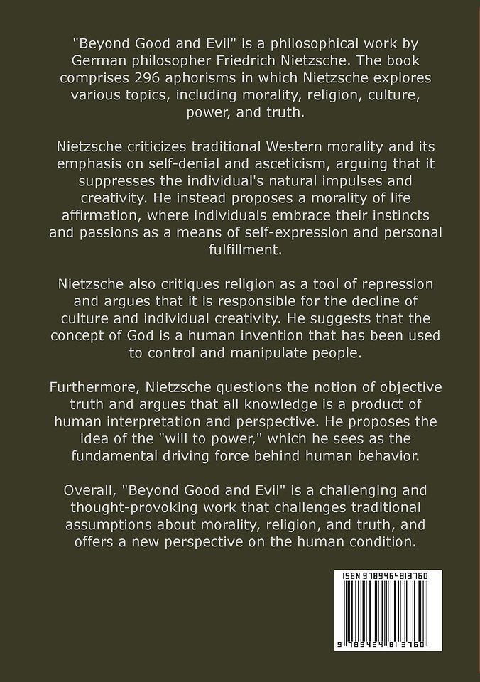 Beyond Good and Evil