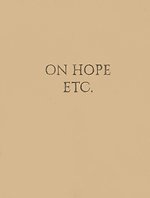 Elke Andreas Boon. On Hope Etc.