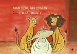 Mama leeuw, Papa leeuw en Lena het olifantje
