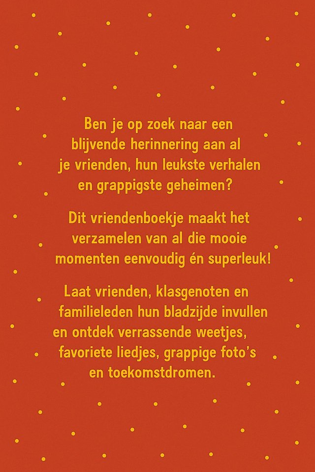 Pizza Vriendenboekje