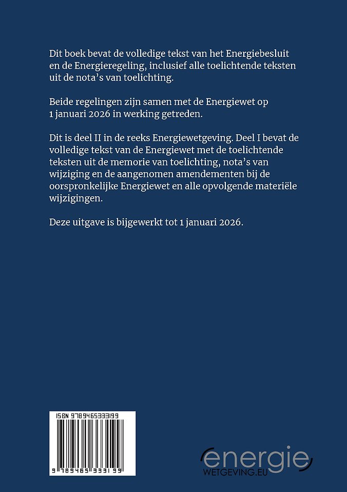 Energiebesluit en Energieregeling