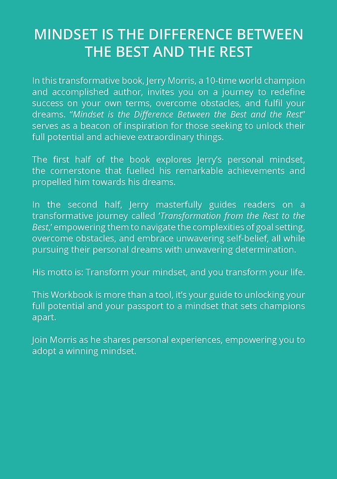 Mindset is the Difference Between the Best and the Rest - Including Workbook