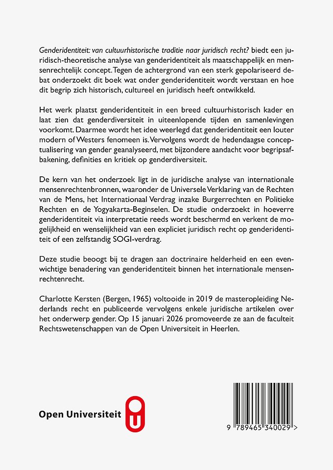 Genderidentiteit: Van cultuurhistorische traditie naar juridisch recht?