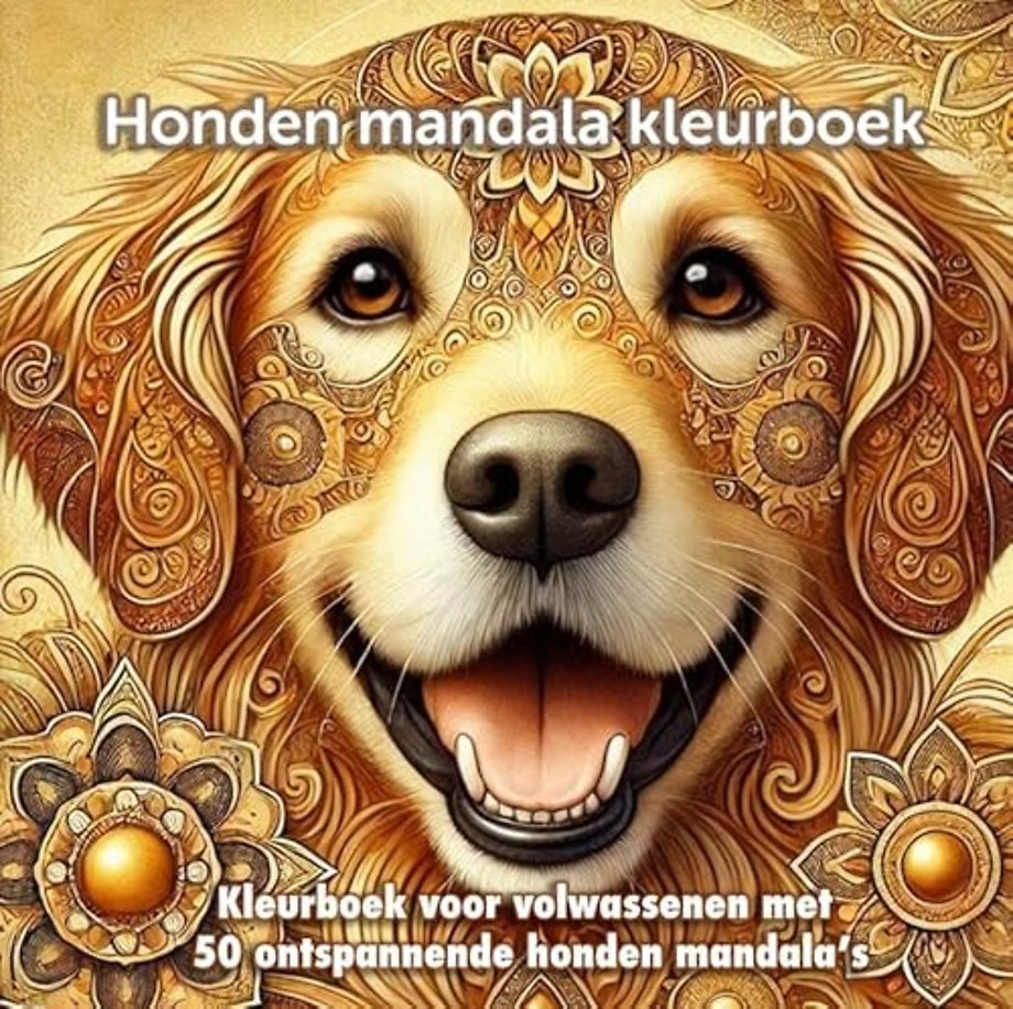 Honden mandala kleurboek voor volwassenen