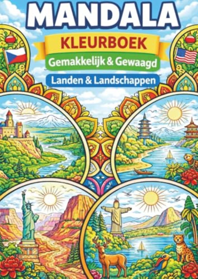 Mandala Kleurboek, Landen & Landschappen (Gemakkelijk & Gewaagd)