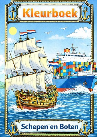 Kleurboek, boten en schepen.
