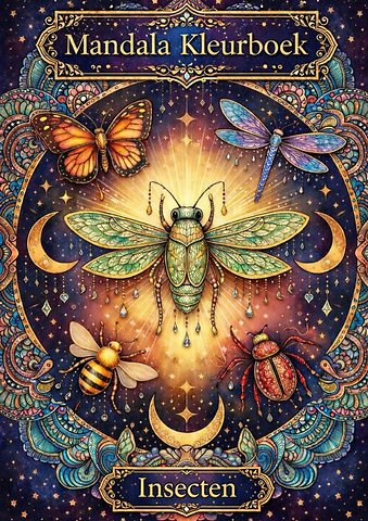 Mandala kleurboek, Insecten.