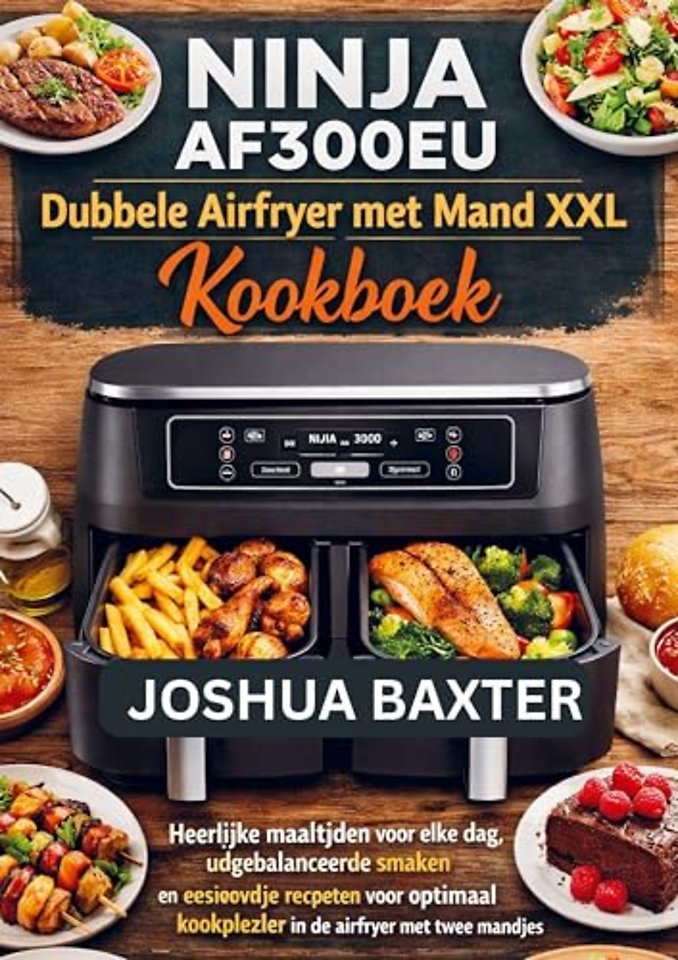 NINJA AF300EU Dubbele Airfryer met Mand XXL Kookboek