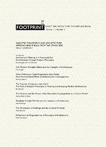 Footprint 20 analytic philosophy and architecture spring/summer 2017