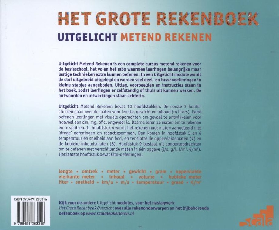 Het grote rekenboek uitgelicht metend rekenen