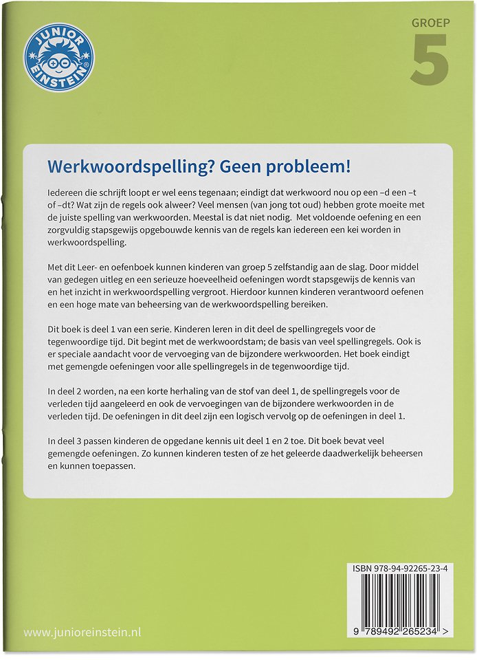 Werkwoordspelling Leer- en Oefenboek groep 5 (1) 1 De stam en tegenwoordige tijd - Groep 5 Opgaven voor werkwoordspelling