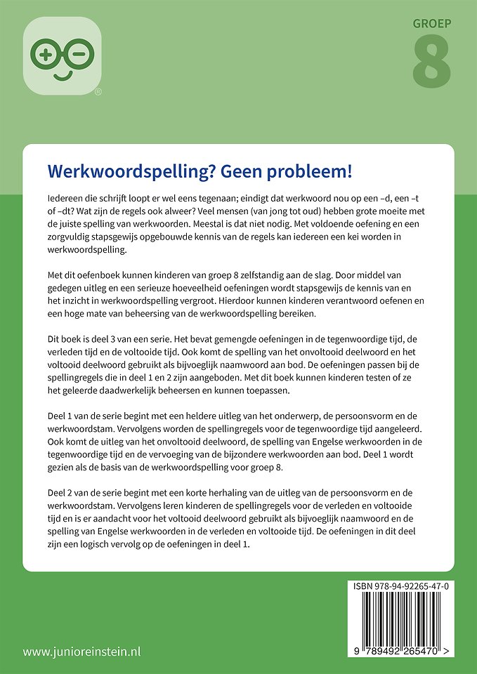 Werkwoordspelling Deel 3 Spellingsoefeningen gemengd groep 8 leer- en oefenboek