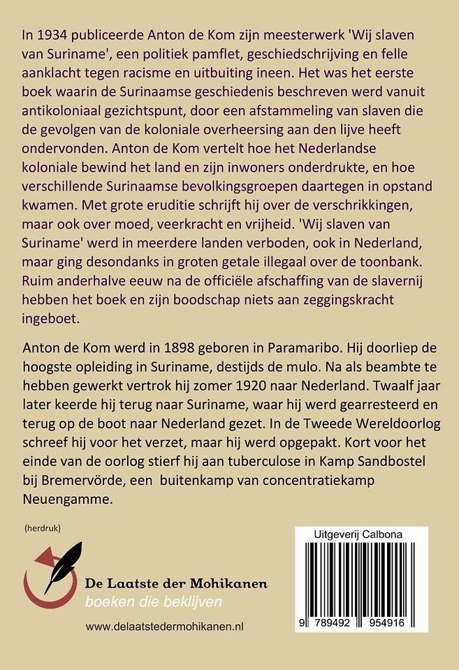 Wij slaven van Suriname GLB