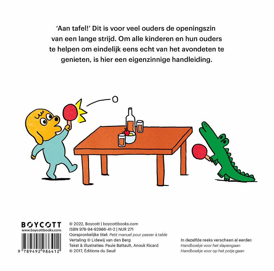 Handboekje voor het eten aan tafel