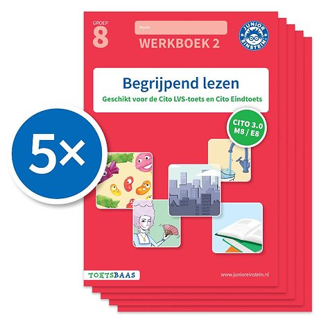 Begrijpend lezen (Set van 5) 2 Geschikt voor de Cito LVS-toetsen en Cito Eindtoets M8/E8 werkboek
