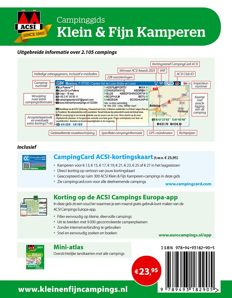 ACSI Klein & Fijn Kamperen campinggids 2026