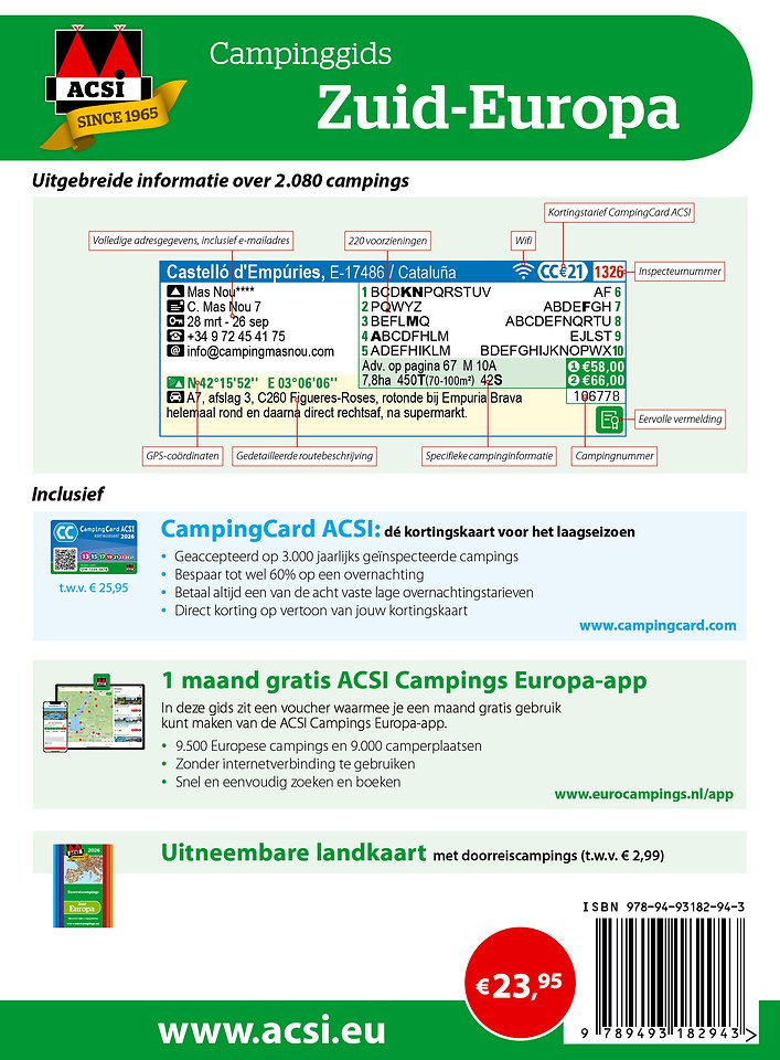 ACSI Campinggids Zuid-Europa 2026