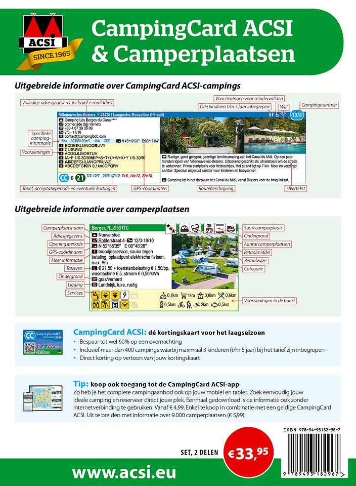 CampingCard ACSI & Camperplaatsen 2026 (set)