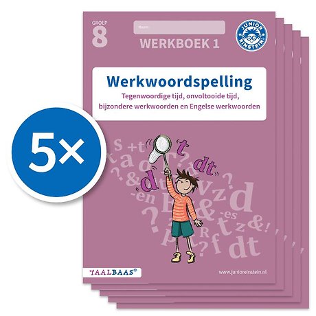 Werkwoordspelling werkboek 1 groep 8 (Set van 5)