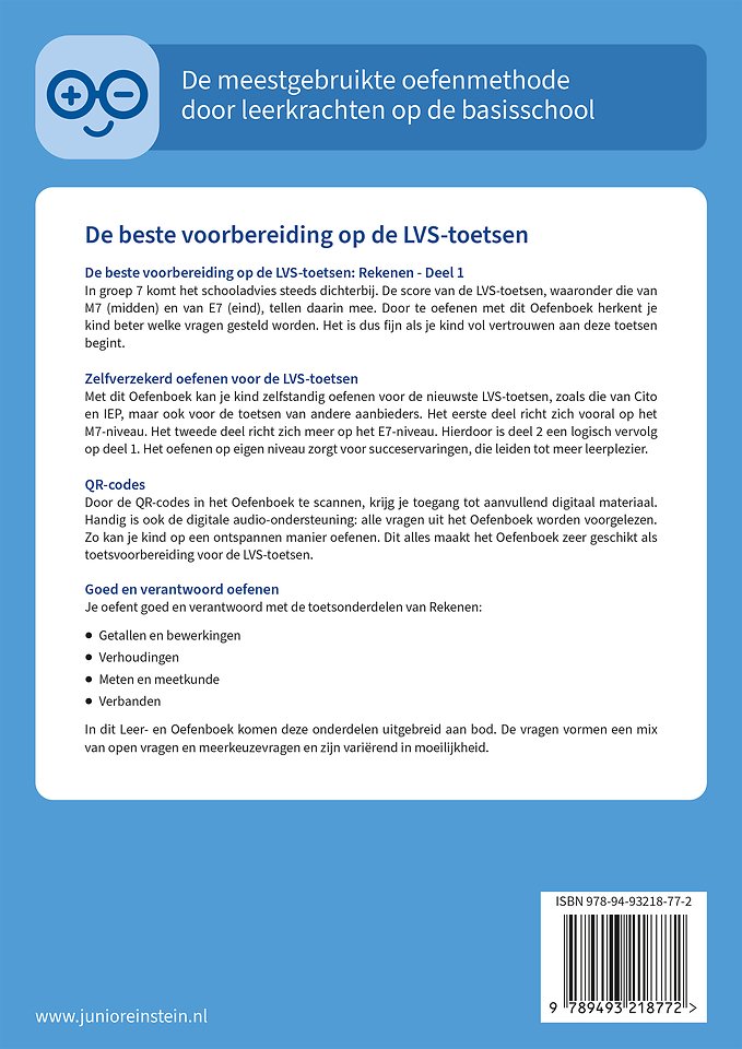 Rekenen voor de LVS-toetsen 1 groep 7