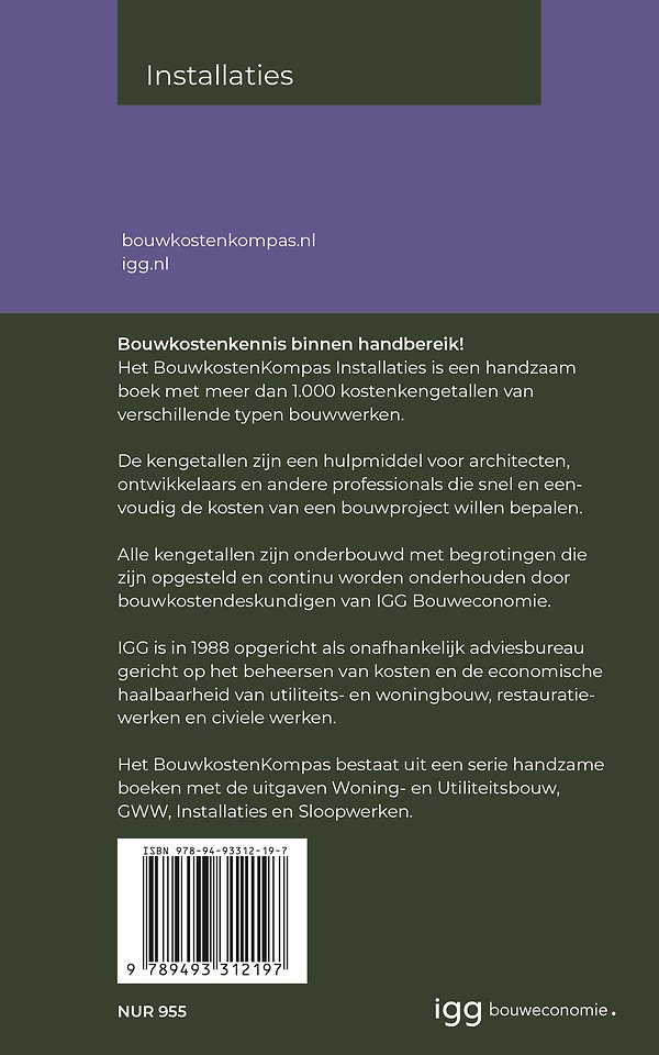 Bouwkostenkompas Installaties 2023