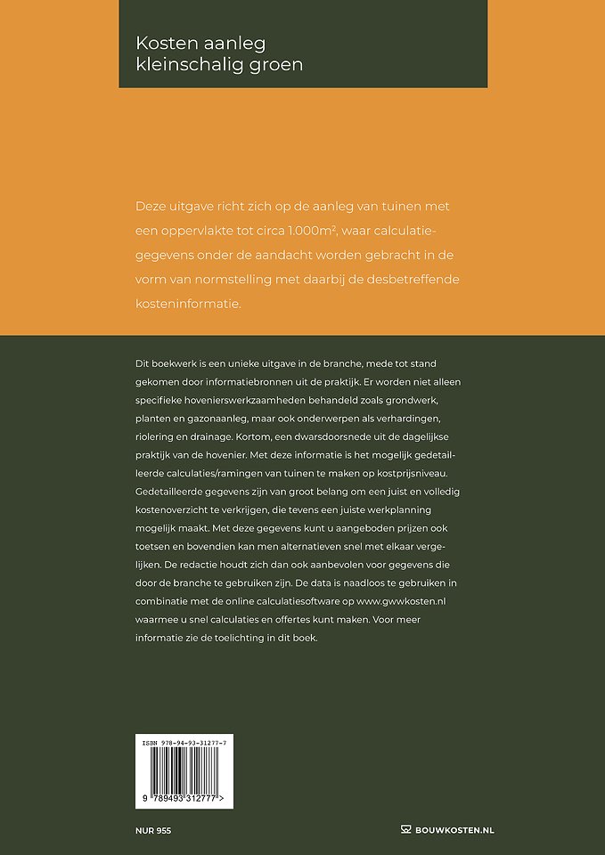 Kosten aanleg kleinschalig groen 2026