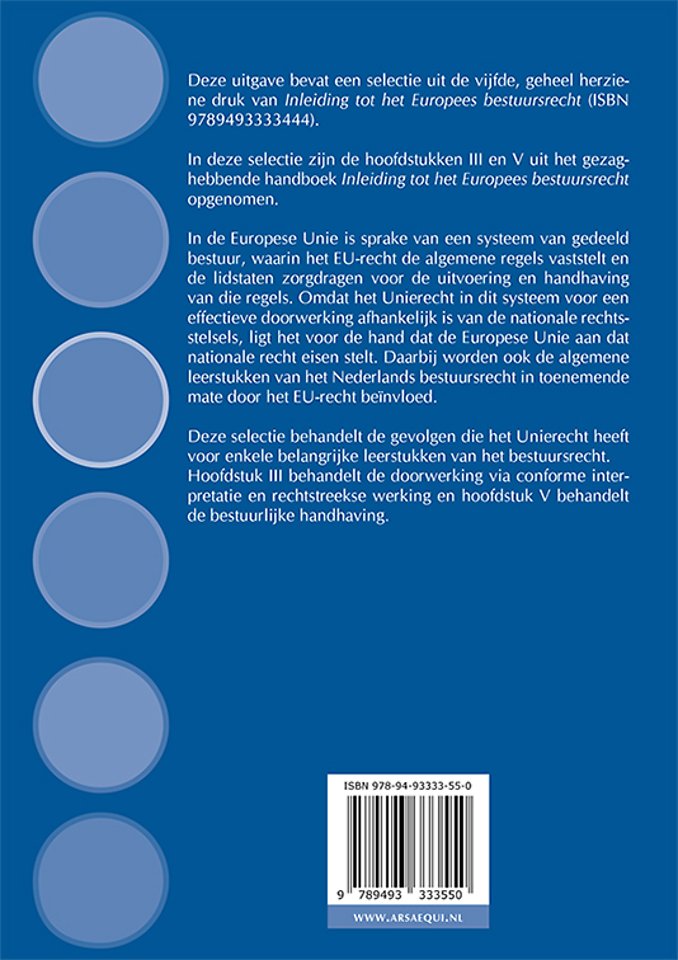 Een selectie uit: Inleiding tot het Europees bestuursrecht