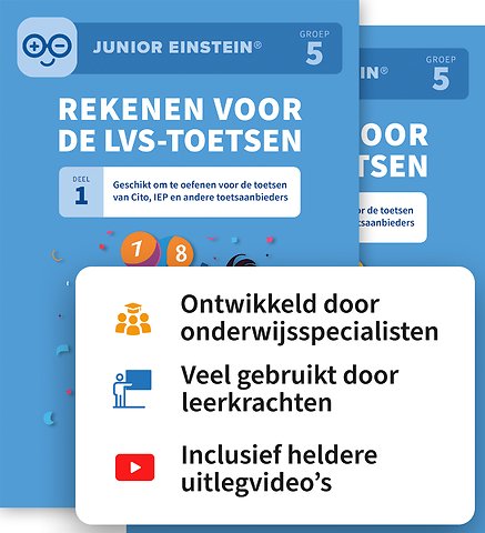 Rekenen voor de LVS-toetsen set - Deel 1 en 2 - Groep 5 + Online video-uitleg