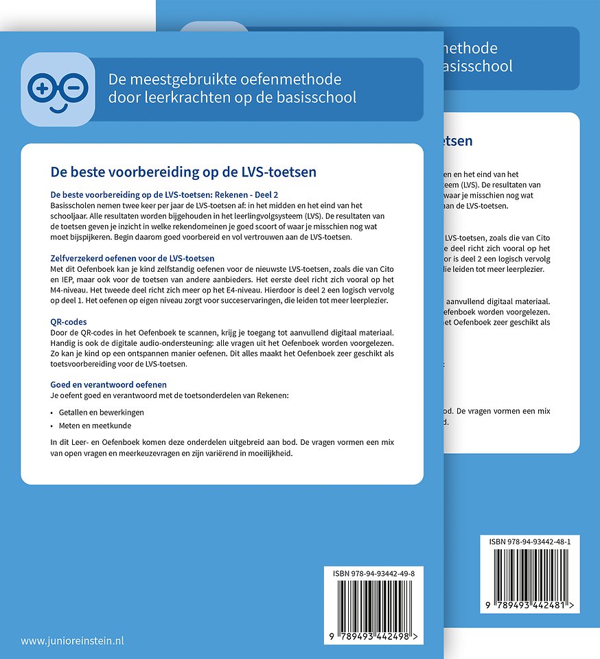 Rekenen voor de LVS-toetsen set - Deel 1 en 2 - Groep 4 + Online video-uitleg