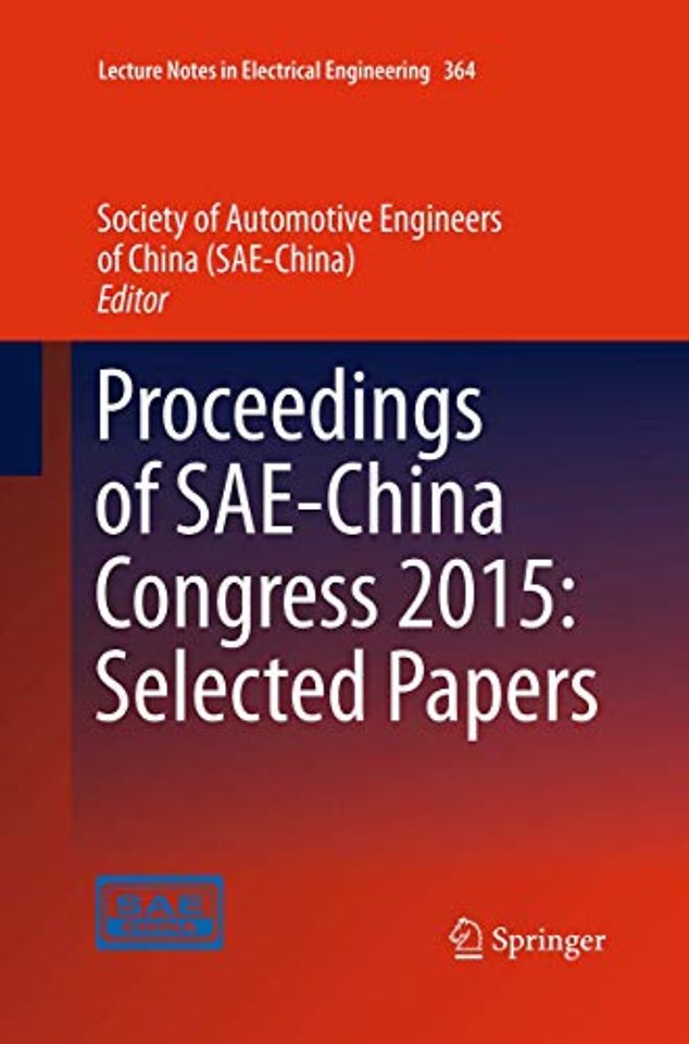 Proceedings of SAE-China Congress 2015: Selected Papers