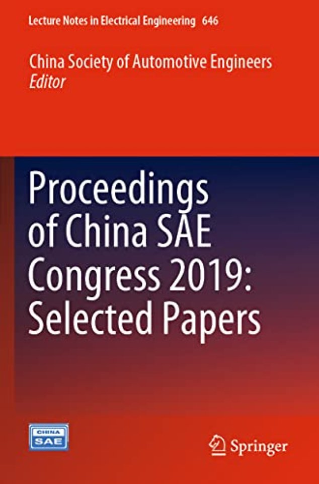 Proceedings of China SAE Congress 2019: Selected Papers