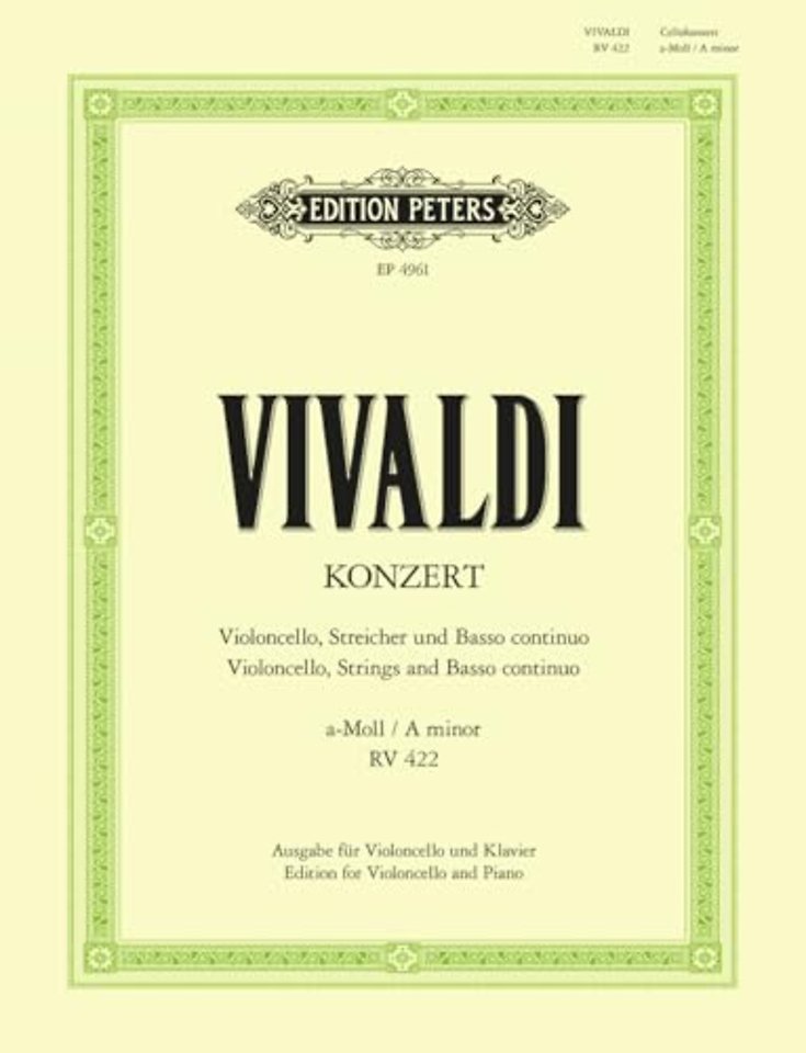 Konzert fur Violoncello, Streicher und Basso continuo in a-Moll, RV 422