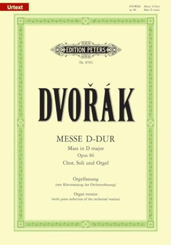 Mass in D Op. 86 (Organ Version with Piano Reduction of Orchestral Version)