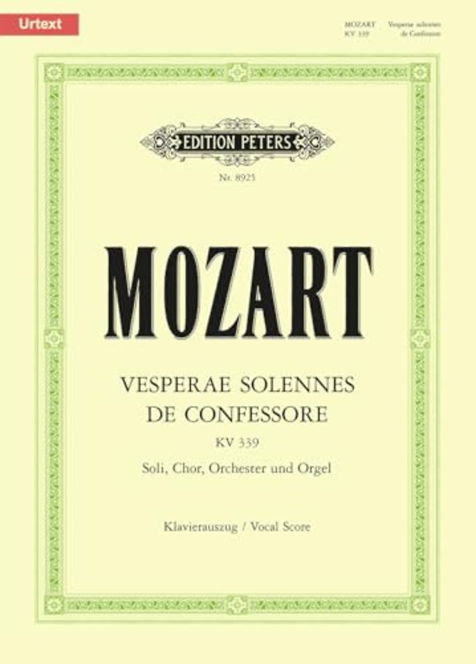 Vesperae solennes de Confessore K.339 (Vocal Score)