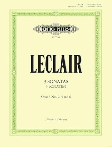 3 Sonatas for Two Violins Op. 3, Nos. 2, 4, 6