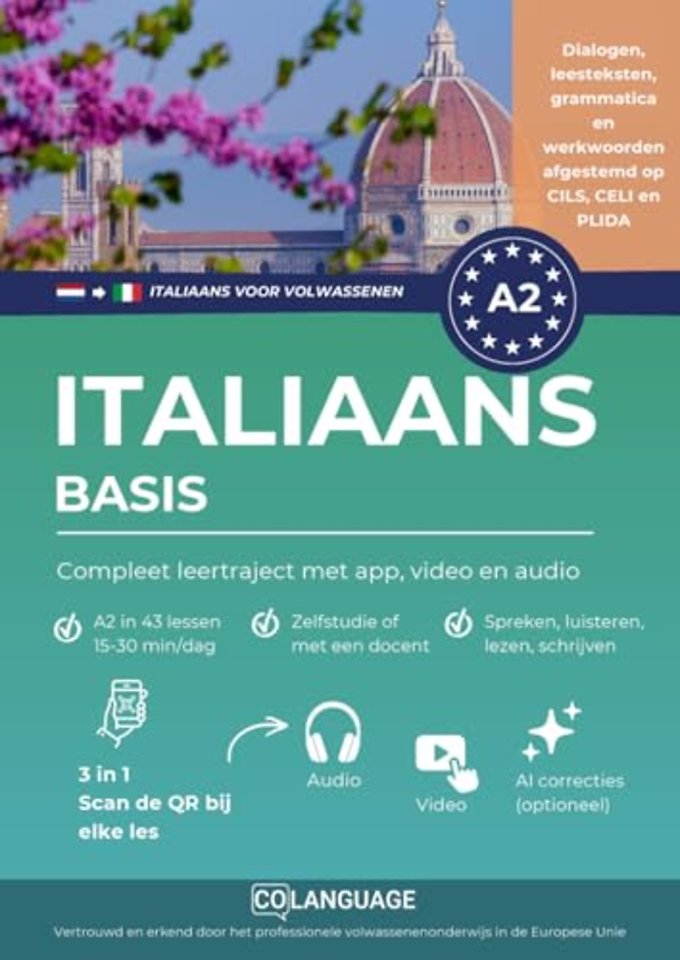 Italiaans A2 basis: compleet leertraject met app, video en audio