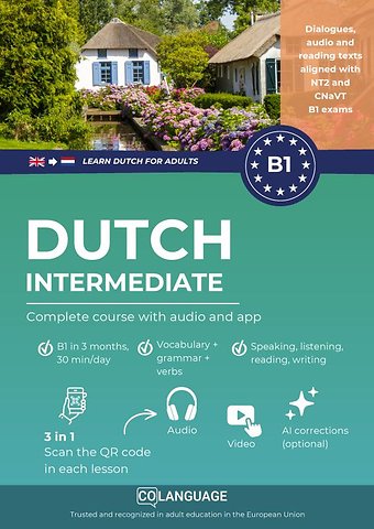 Learn Dutch B1 intermediate. Complete course from A2 to B1 (audio included)