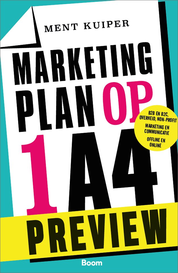 Marketingplan op 1 A4 - gratis voorpublicatie
