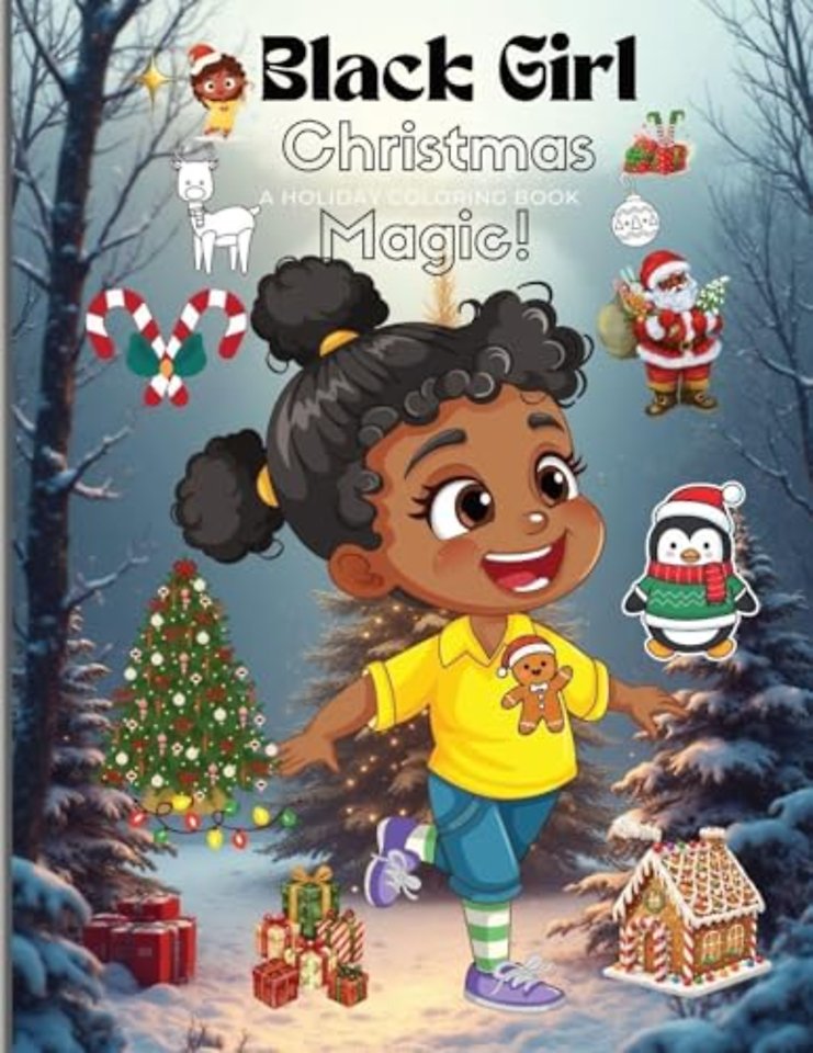 Black Girls Christmas Magic Coloring Book