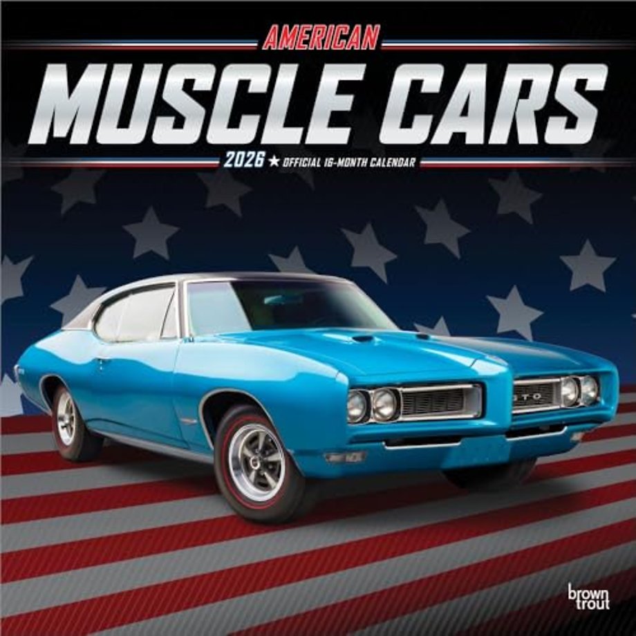 American Muscle Cars 2026 Square Flap Foil Calendar