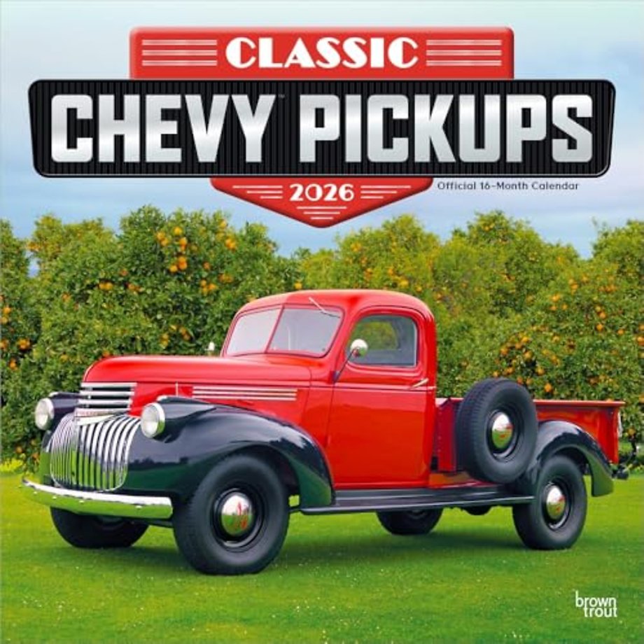 Classic Chevy Pickups 2026 Square Flap Foil Calendar