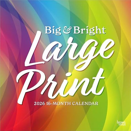 Big & Bright Large Print 2026 Square Flap Matte Calendar