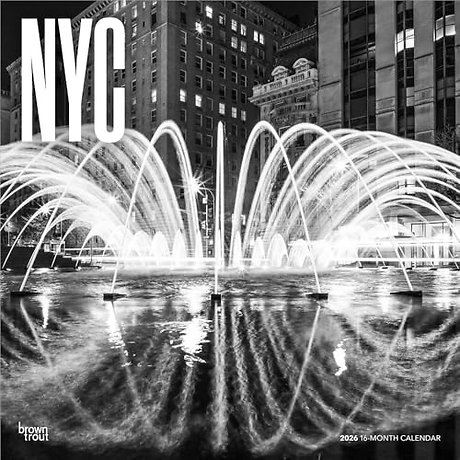 New York City Black & White 2026 Square Flap Calendar
