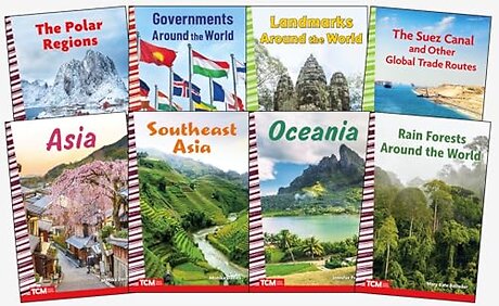 Explore The World: Asia, Oceania, Polar Regions, Landmarks, and Governance: Social Studies Readers 8-Book Set