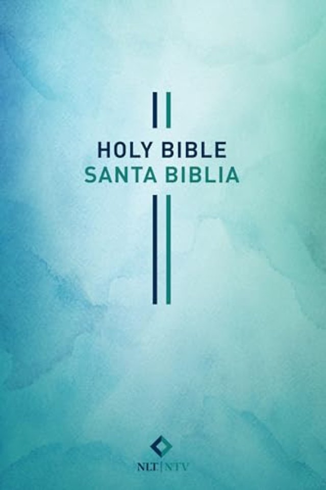 Bilingual Bible / Biblia bilingue NLT/NTV (Softcover, Blue Watercolor)