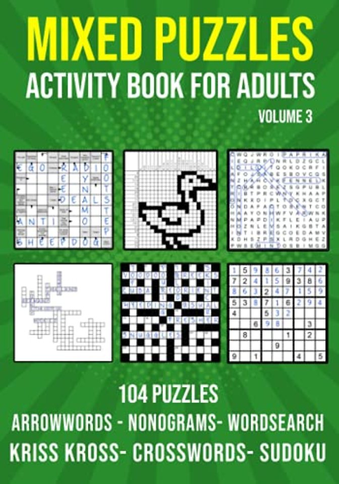 Mixed Puzzle Activity Book for Adults Volume 3