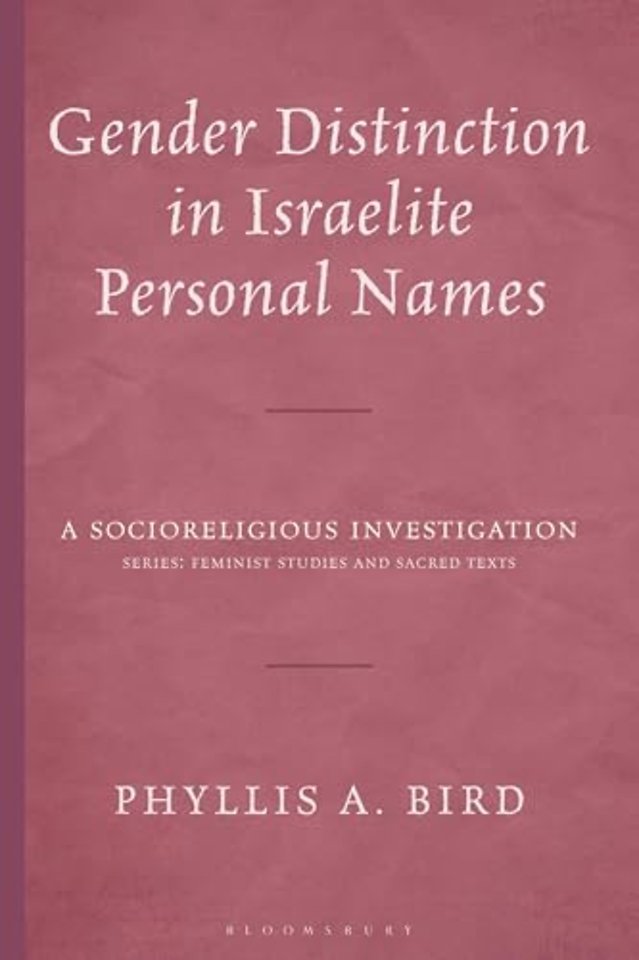 Gender Distinction in Israelite Personal Names